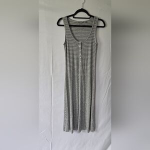 3/$25 Athleta Stripe Maxi/Midi Gray Tank Dress Size Small
